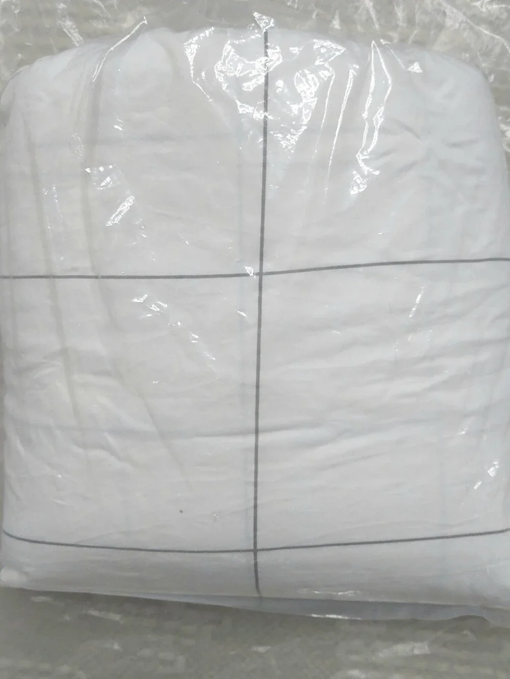 Quince 100% Organic Percale Cotton Windowpane Duvet Cover! Full/ Queen (637)